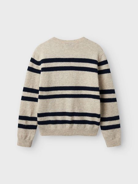 LMTD, Nlnlodet beige strikket genser m/striper