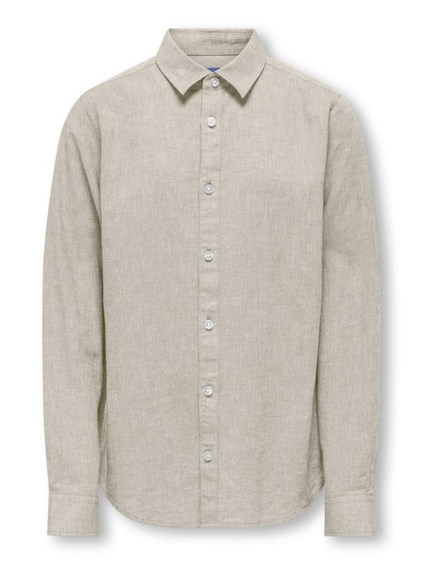 Osjcaiden beige skjorte i linblanding