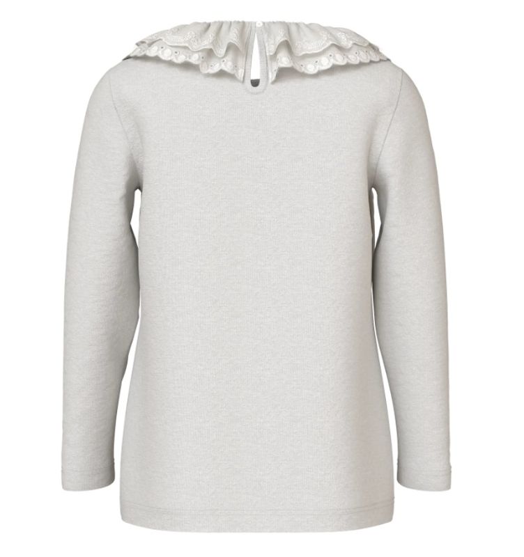 Nmfbulana, offwhite genser m/blondekrage 