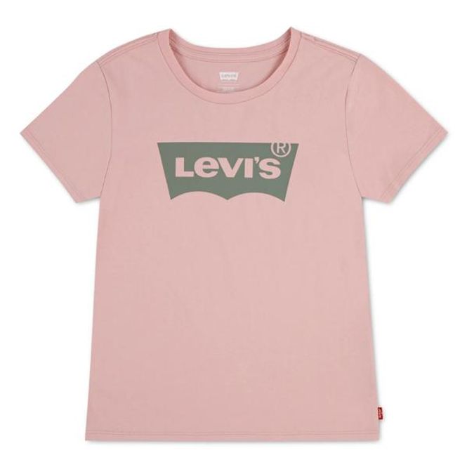 Hovedbilde Levi's rosa t-skjorte med mosegrønn batwinglogo