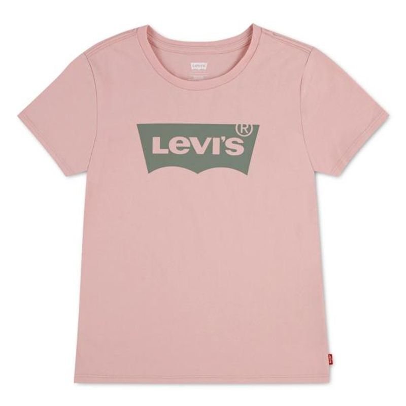 Levi's rosa t-skjorte med mosegrønn batwinglogo