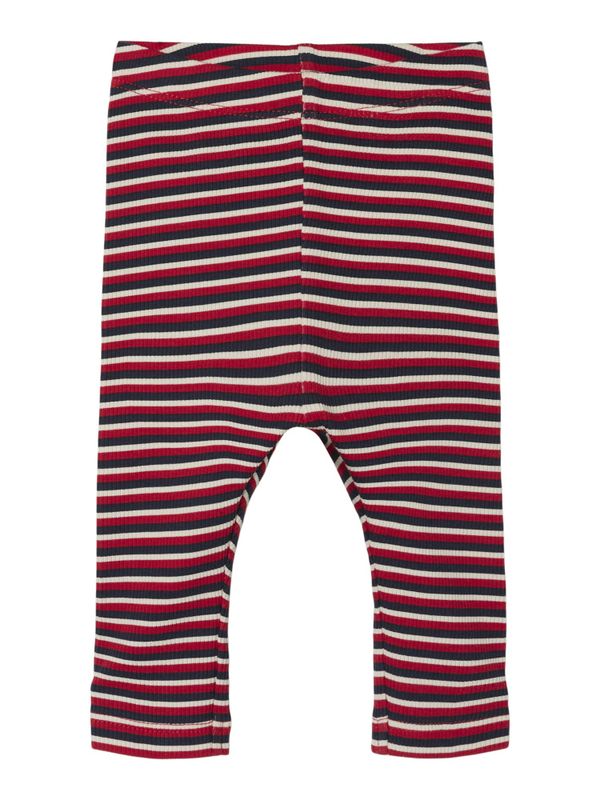 Nbnlabela rød,hvit,mørkeblå stripete legging