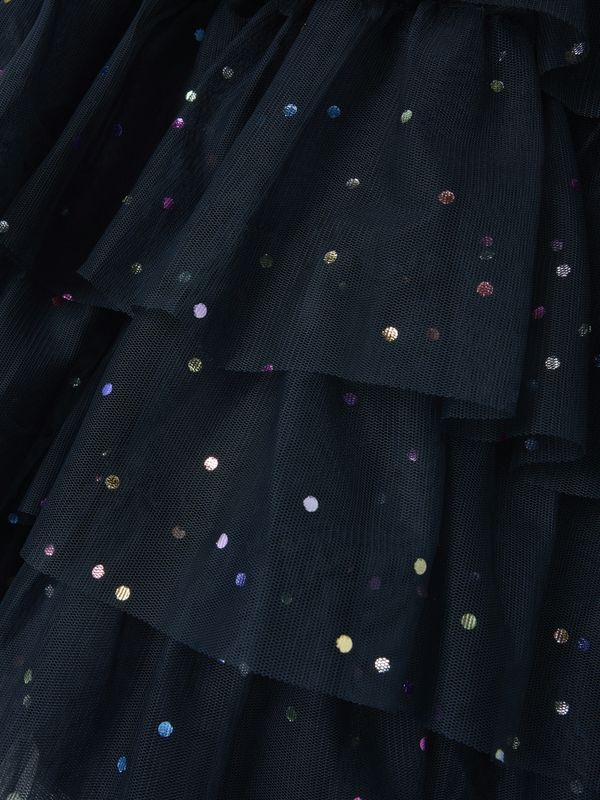Nmfrasille mørkeblå prikkete kjole+ bolero 