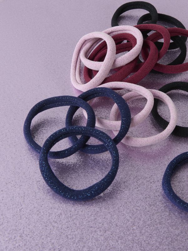 Nkfriga 4pk hårstrikker i svart m/glitter