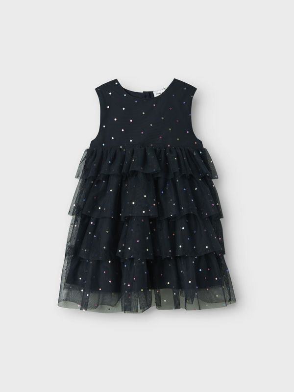 Nmfrasille mørkeblå prikkete kjole+ bolero 