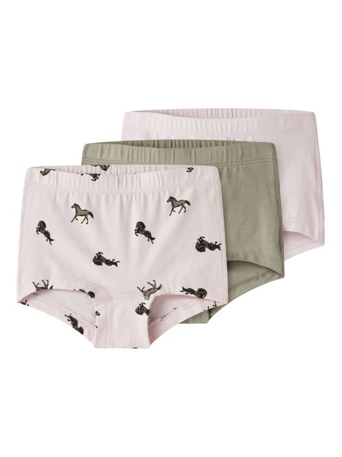 Hovedbilde Nmftights 3-pk rosa og brune truser m/hest