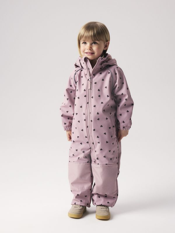 Nmfalfa08 gammelrosa softshelldress m/hjerter