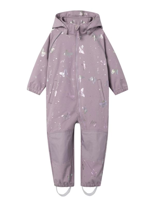 Nmfalfa08 lyselilla softshelldress m/sommerfugler