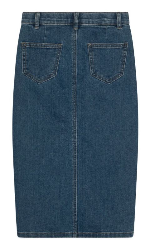 Kogsiri langt denimskjørt med splitt