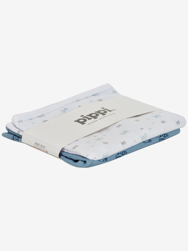Pippi, 2-pk blått og hvitt koseteppe
