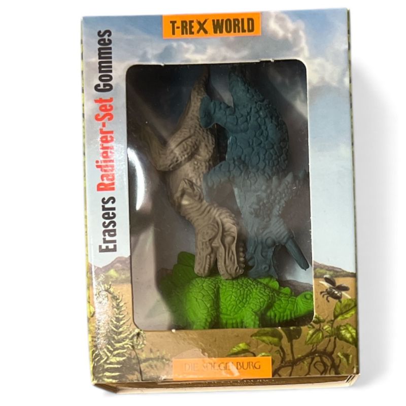 3-pk dinosaur viskelær