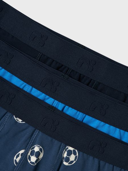 Name it, Nkmboxer 3pk boxere i blåfarger m/fotballer