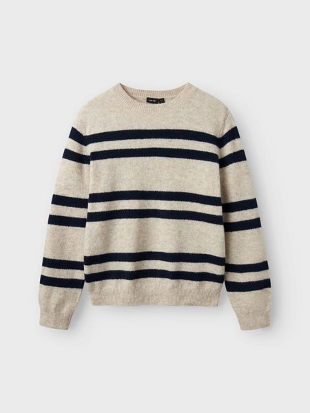 LMTD, Nlnlodet beige strikket genser m/striper