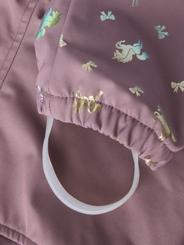 Nmfalfa08 lillarosa softshelldress m/enhjørninger 