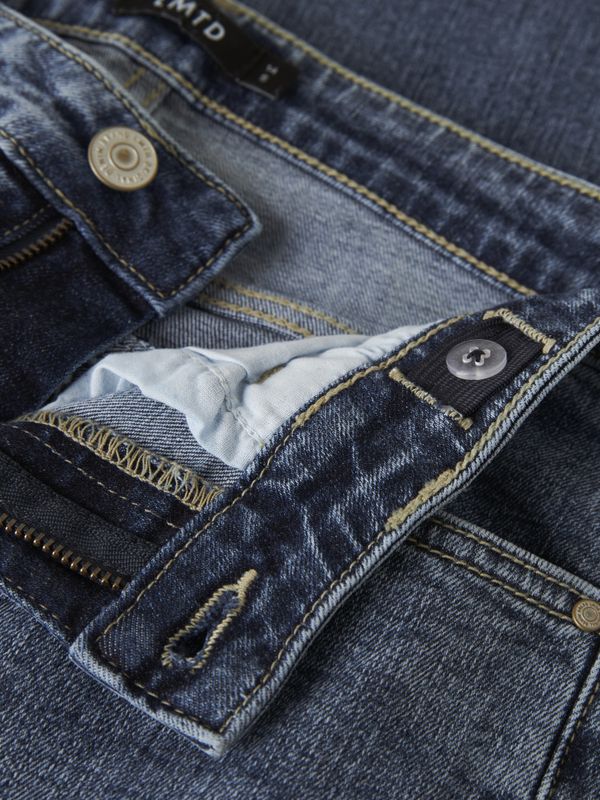Nlfblibling mellomblå flared jeans m/dekorative baklommer 
