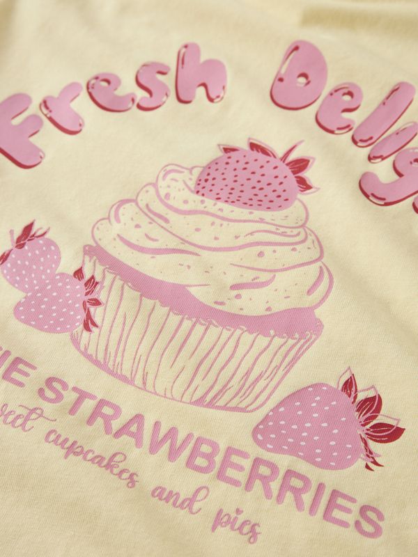 Nkfvix gul t-skjorte med cupcake