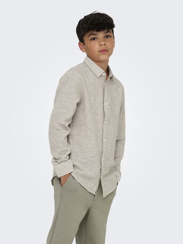 Osjcaiden beige skjorte i linblanding