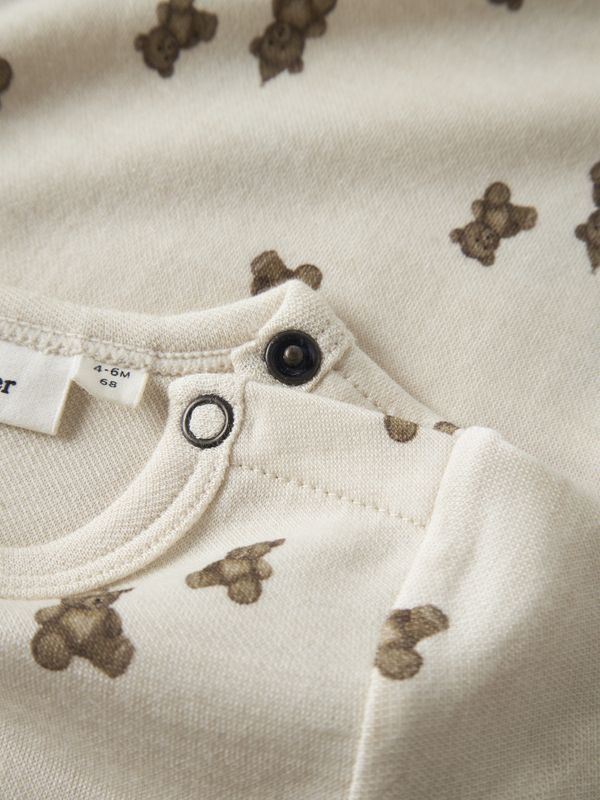 Nbnnilo beige ullbody m/bjørner