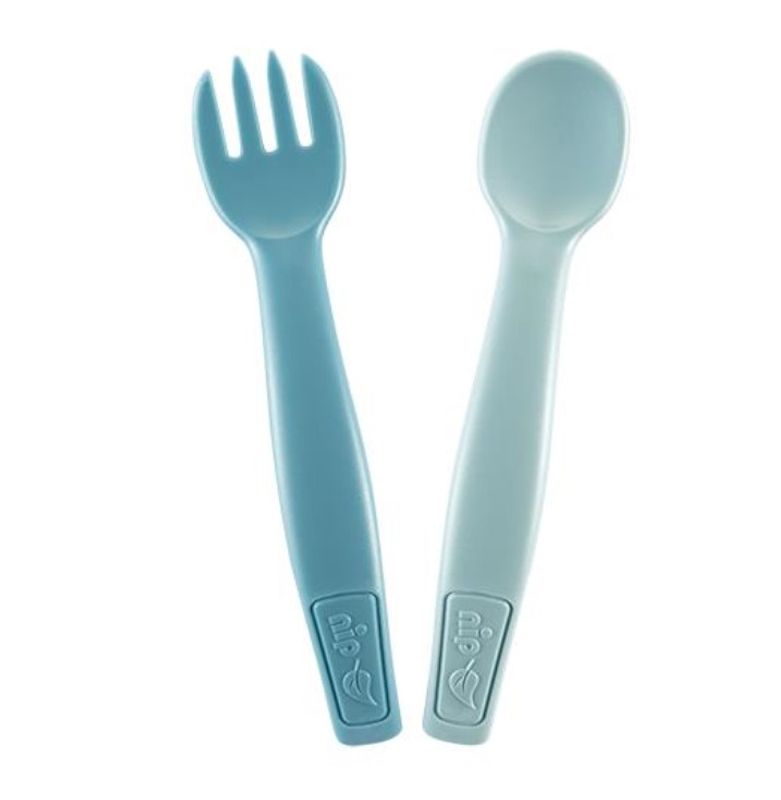 NIP, Eat Green blå gaffel og skje