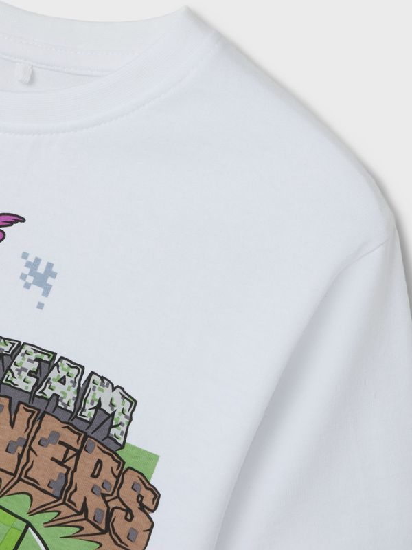 Nkmjahi hvit Minecraft t-skjorte