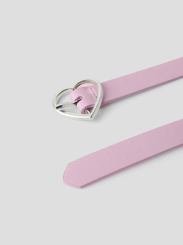 Nkfberta rosa belte med hjertespenne