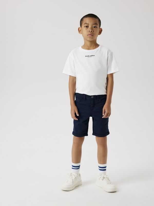 Nkmsilas mørkeblå twill shorts