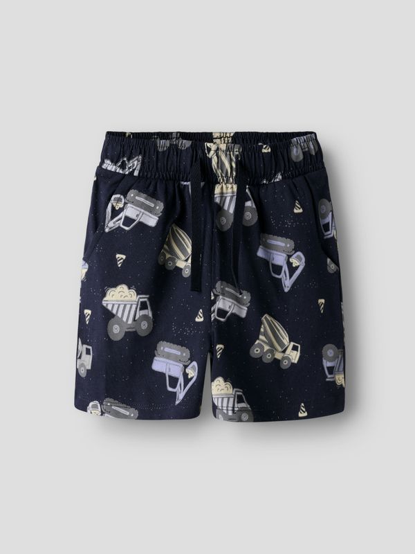 Nmmhector blå/mørkeblå shortssett med anleggsmaskiner