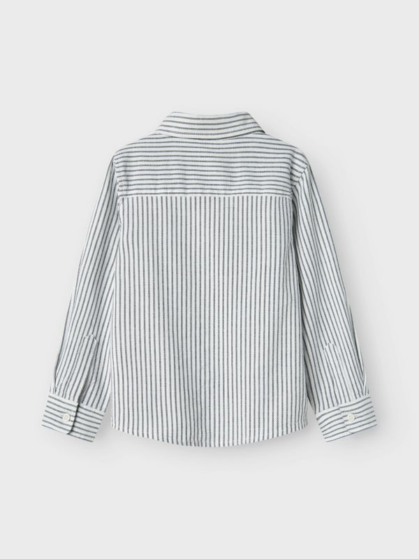 Nmmfekid hvit skjorte med mørkeblå striper