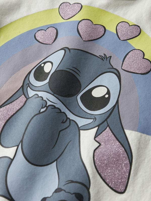 Nmfdiana offwhite tynn genser med Stitch