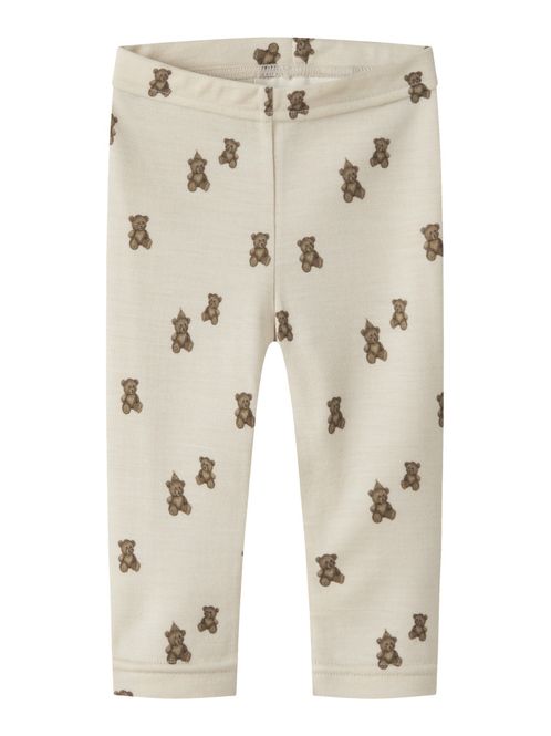 Hovedbilde Nbnnilo beige ullstilongs m/bjørner