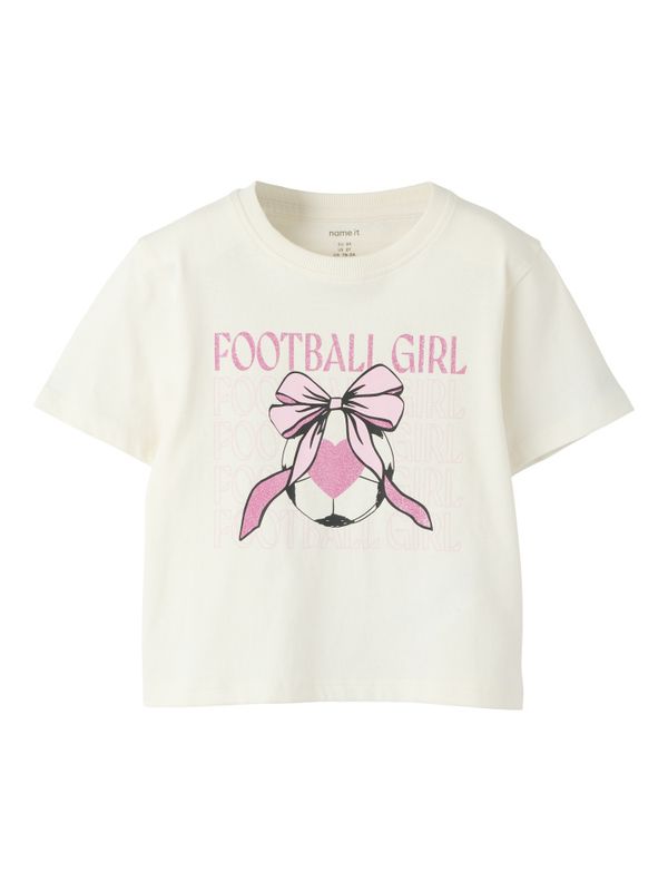 Nmfhinny offwhite t-skjorte med fotball print